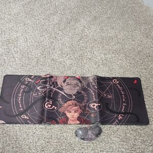 Anime-Themed Black and Red Desk Mat And Wrist Pad